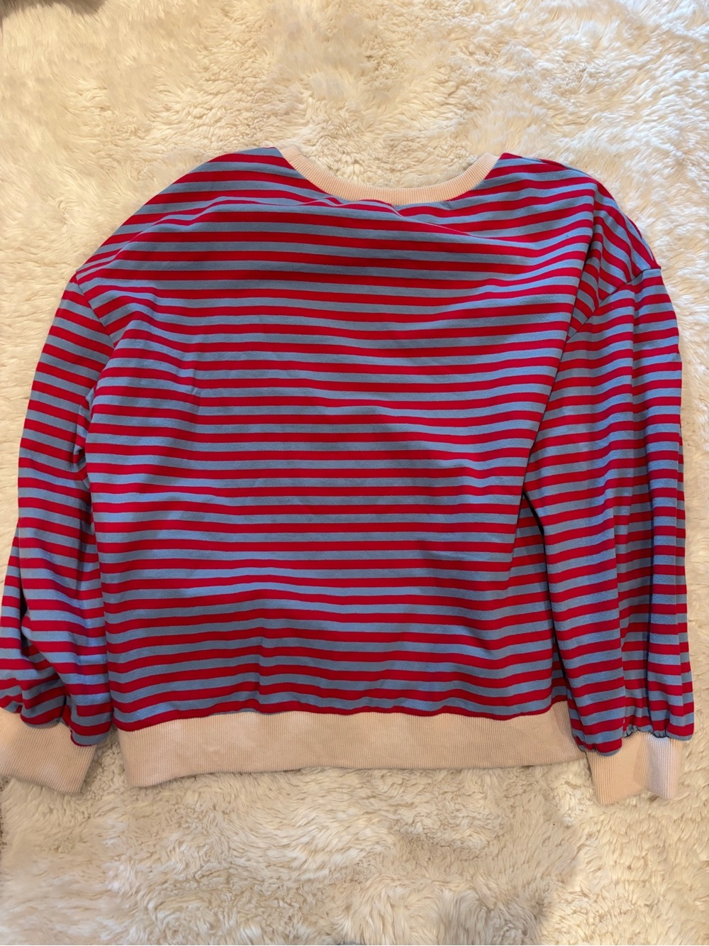 Striped Red and Blue Boatneck Women's Sweater
